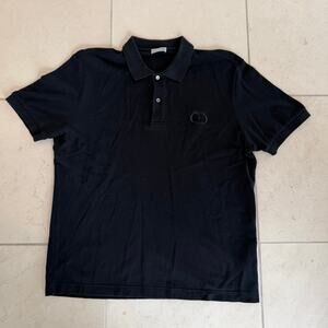 Christian Dior CD Logo Polo Shirt Navy Blue Short Sleeve Italy Size XXL